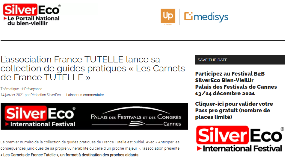 Silver eco L’association France TUTELLE lance sa collection de guides pratiques « Les Carnets de France TUTELLE »