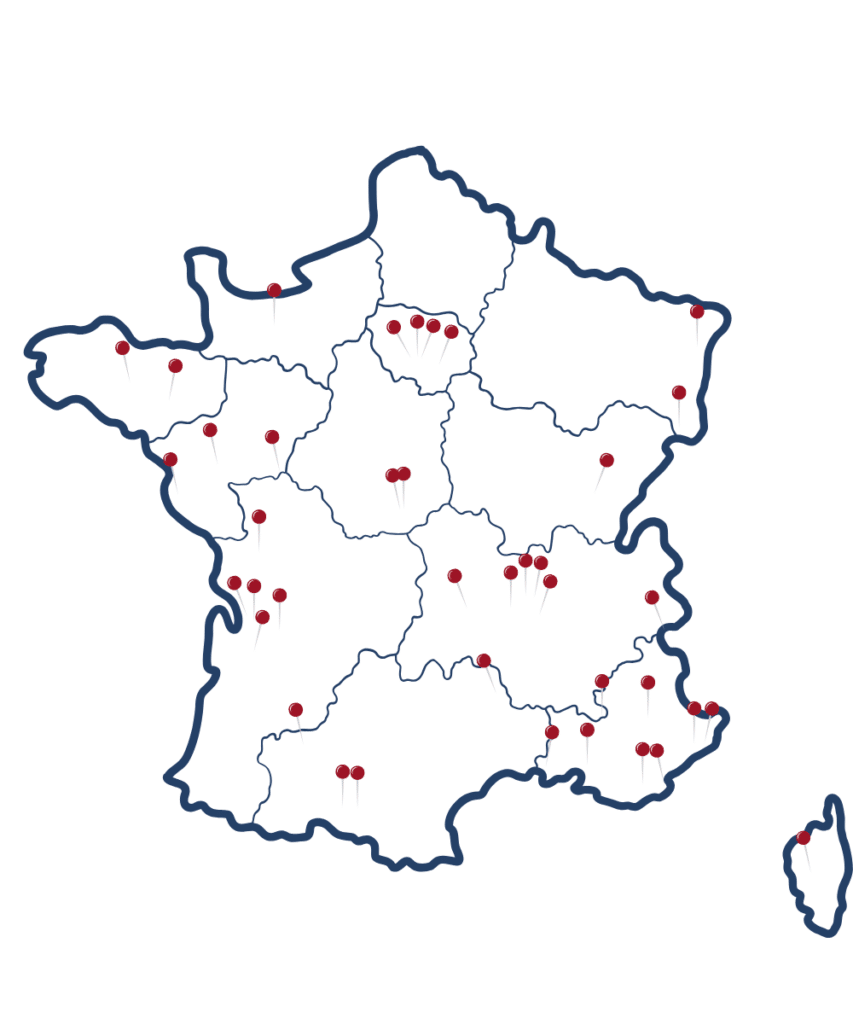 Carte de France présence ambassadeurS